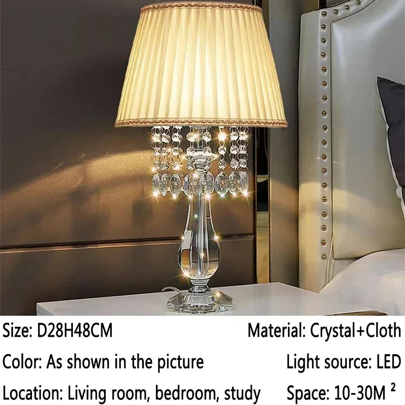 Contemporary Crystal Table Lamp Luxurious Living Room Bedroom Study LED Originality Bedside Desk Light