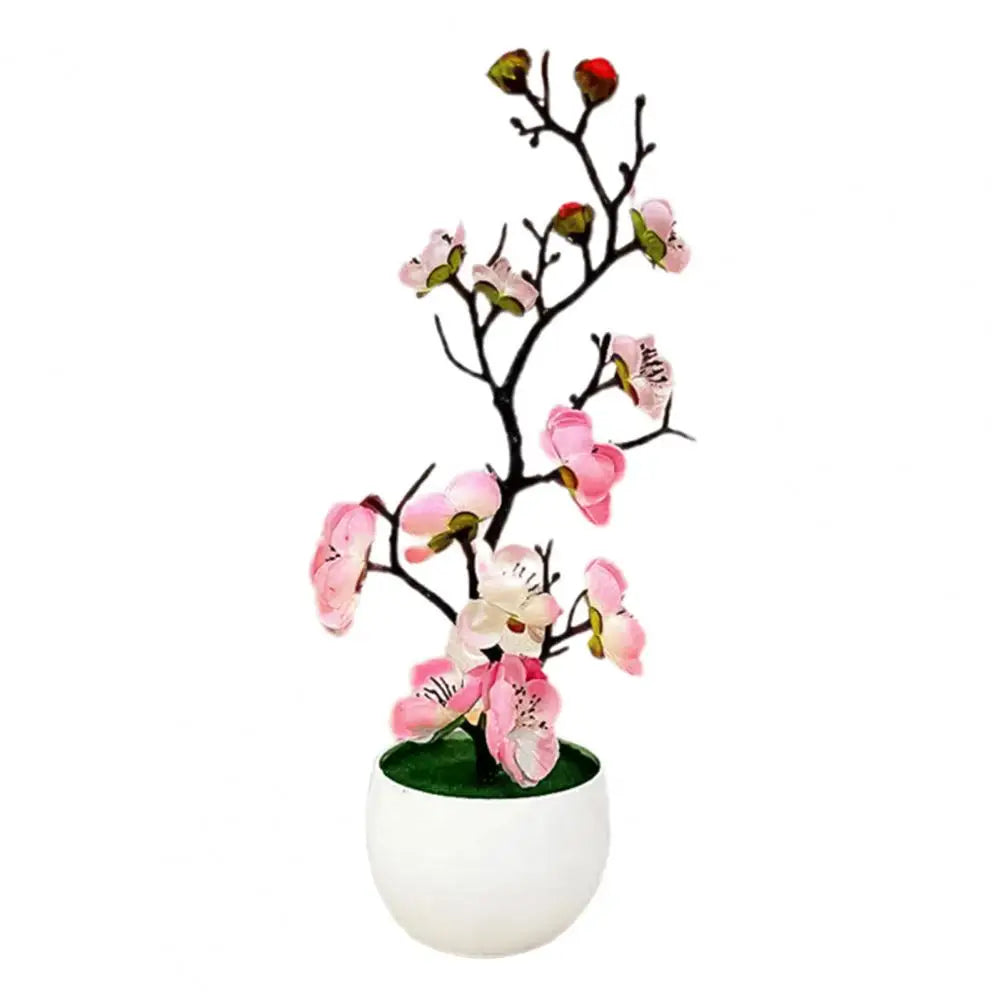 1pcs Bonsai Silk Flowers Plum Artificial Potted Plants Blossoms Simulation Winter Plum Branch Bonsai Wedding Home Room Decorate