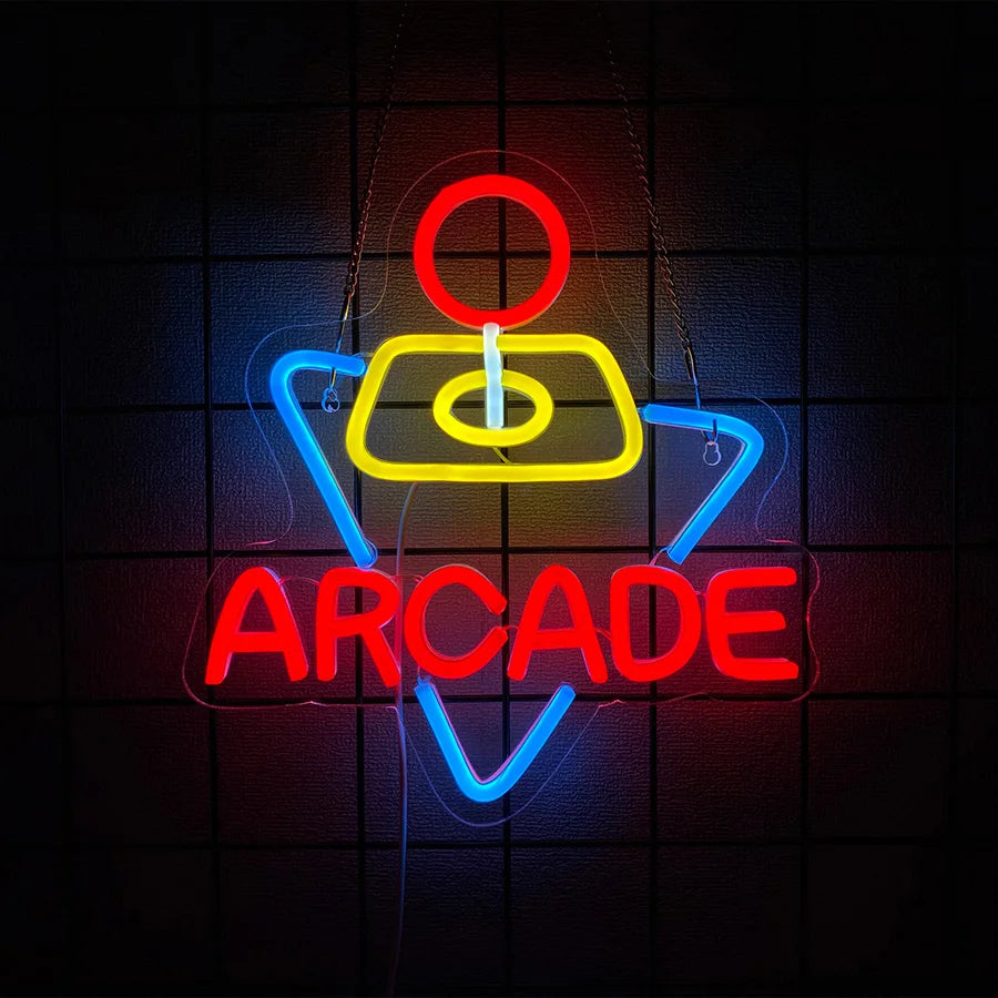 Arcade Led Neon Sign, Retro Arcade Icon, Used For Bedroom, Game Room, Man Cave Decor, The Best Arcade Gift For Teenage Boys.