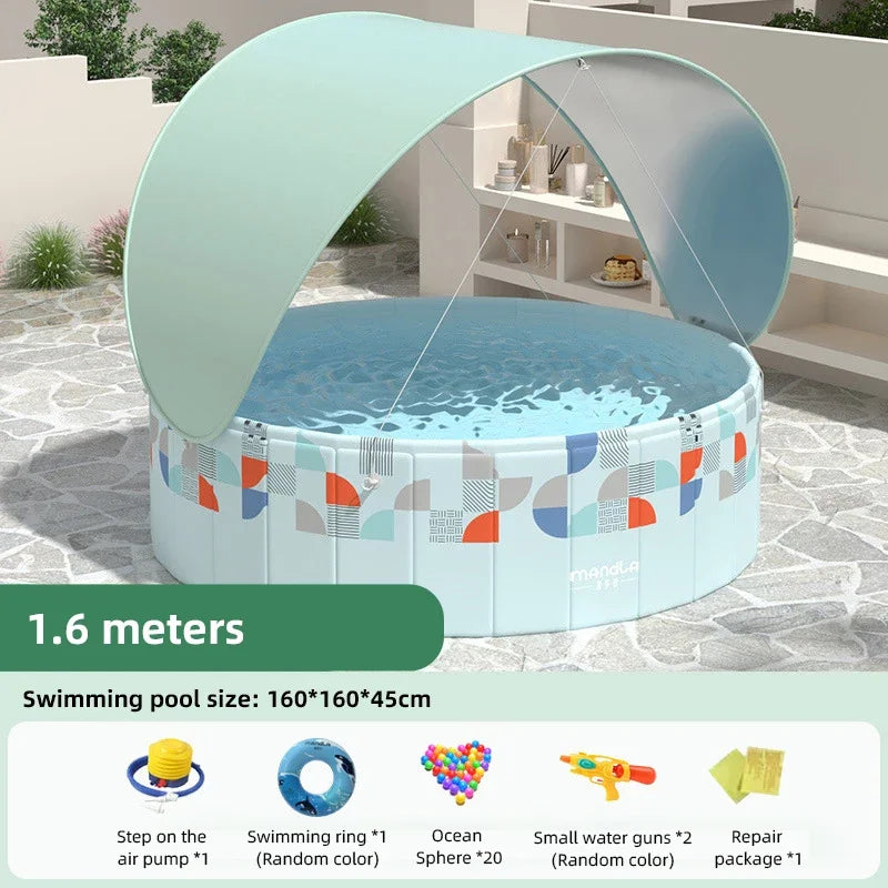 PVC Foldable Non-Inflatable Swimming Pool – Family & Pet Outdoor Pool