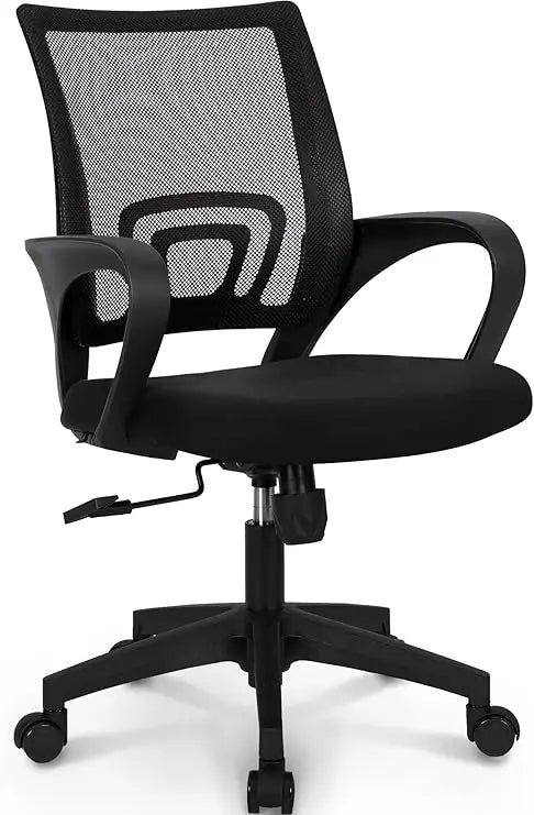 Ergonomic Mid-Back Mesh Office Chair with Adjustable Height and Lumbar Support for Comfortable Swivel Seating