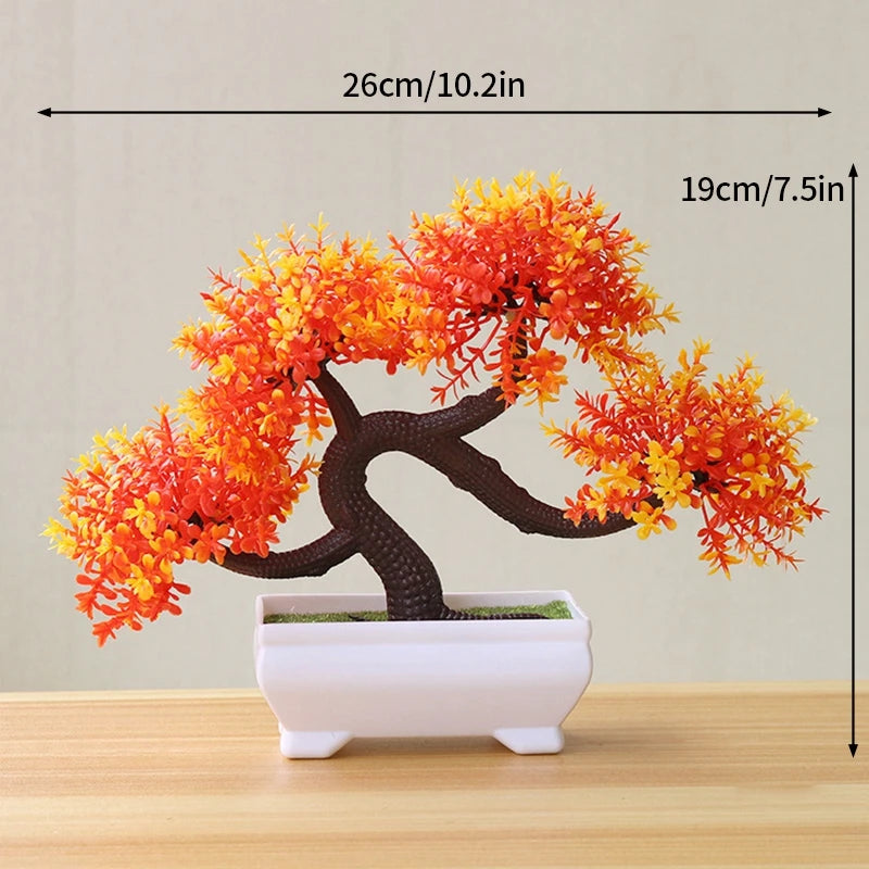 Artificial Potted Flowers Plants Bonsai Fake Plant Flower Potted Ornaments for Garden Small Simulated Tree Home Decor Supplies