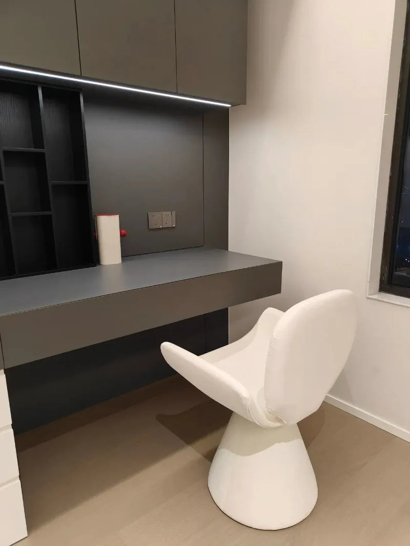 Nordic Solid Wood Swivel Accent Chair – Portable Armchair with Backrest