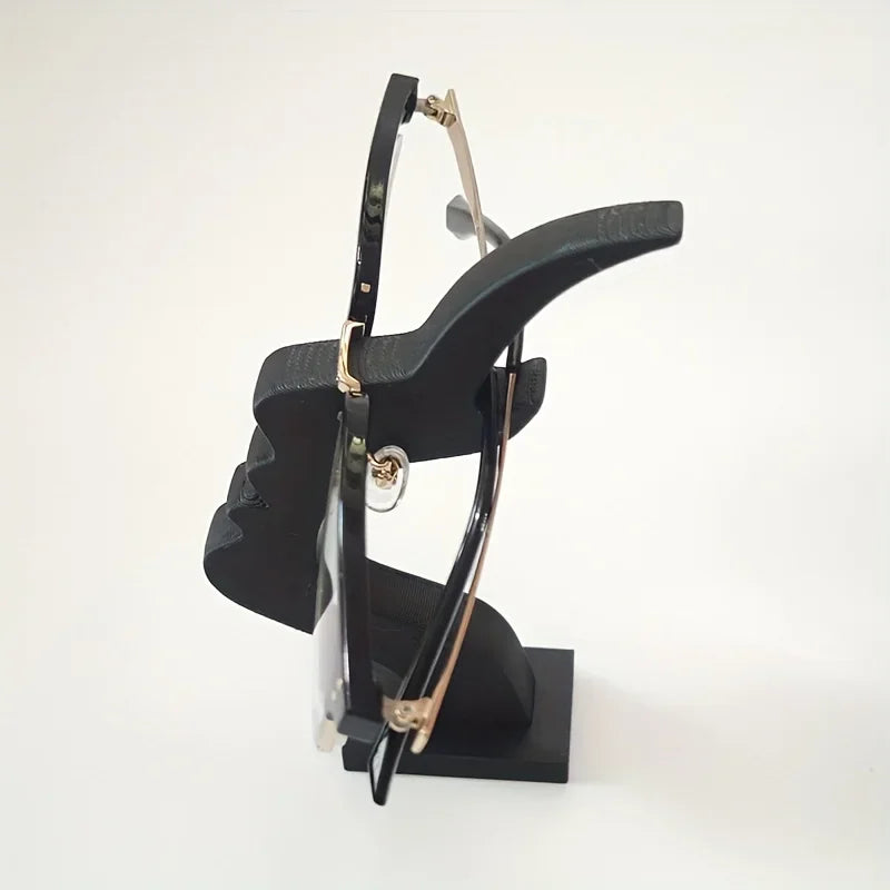 1pc Unique Curved Eyeglass Holder Stand Secure & Artistic Storage Solution Elevate Desk or Nightstand Decor Practical Minimalist