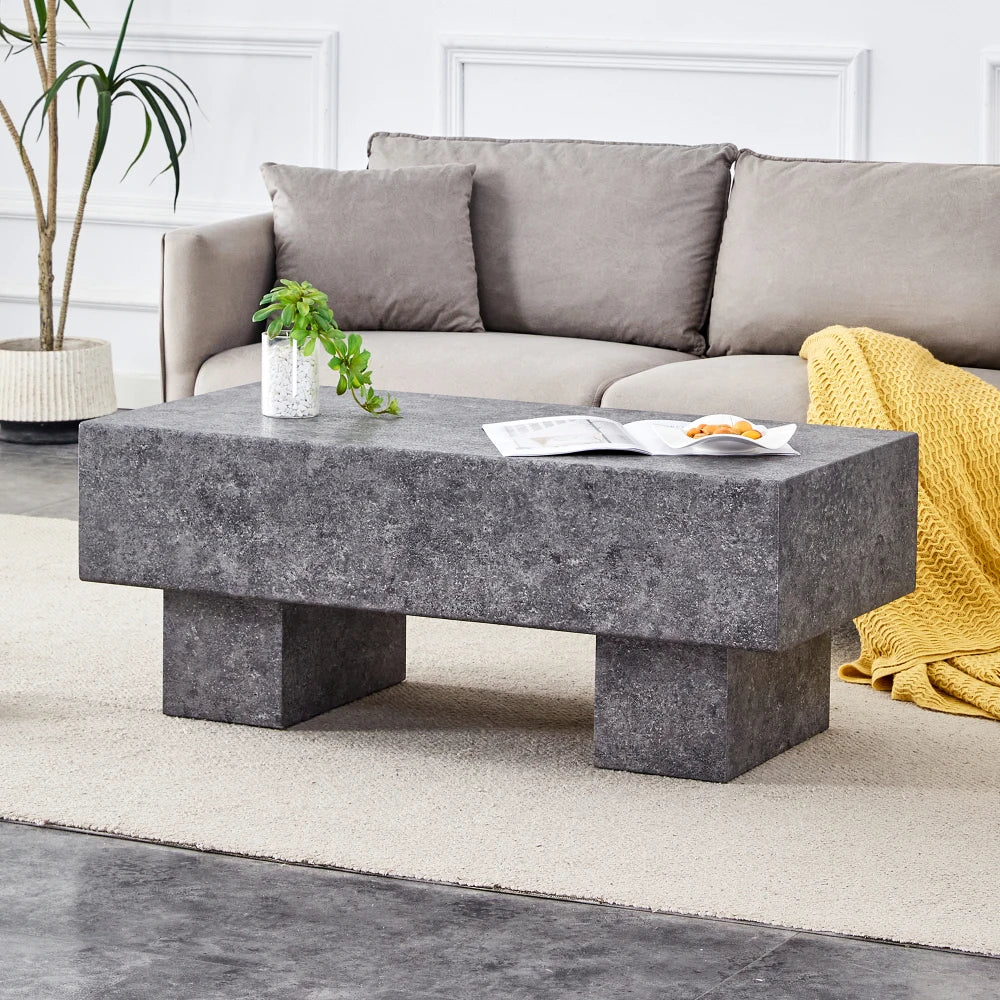 Modern Light Wood Coffee Table – Simple Rectangular Tea & Sofa Table