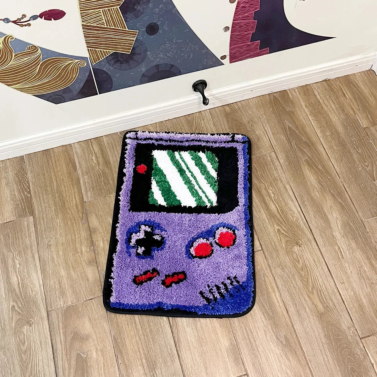 Hand-held Game Device Tufted Rug GameRoom Funny Childhood Memories Flocking Carpet Floor Anti Slip Doormat Aesthetic