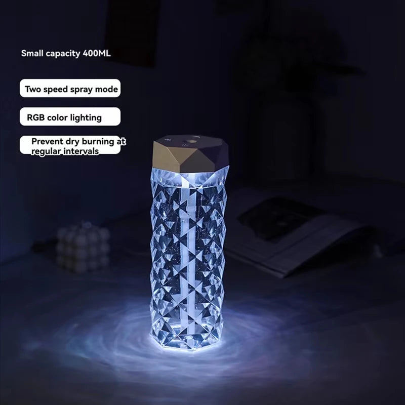 Evaporative air humidifier 500ML spray purifier perfume essential oil diffuser perfume spray night light humidifier