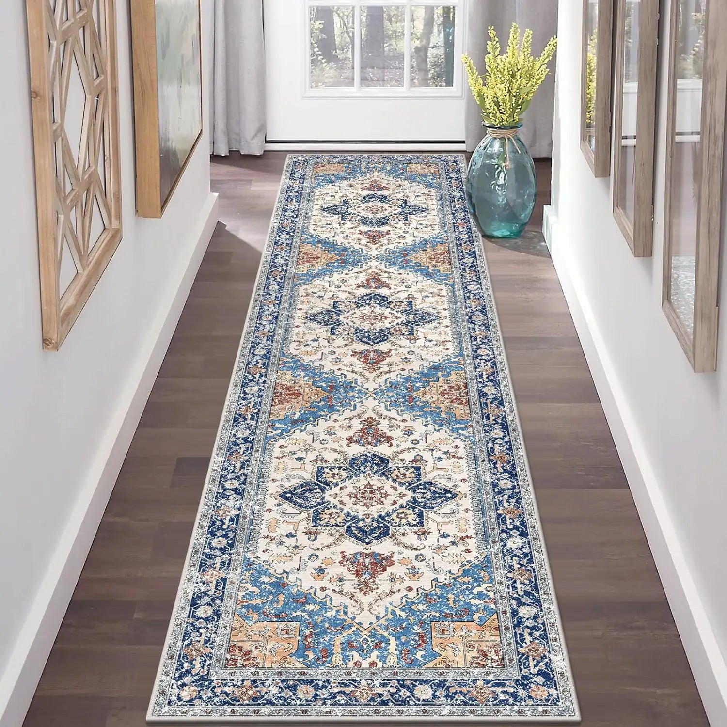VIKAMA Hallway Runner Rugs Non Slip Machine Washable Carpet for Kitchen Entryway Living Bedroom Laundry Room Home Decoration