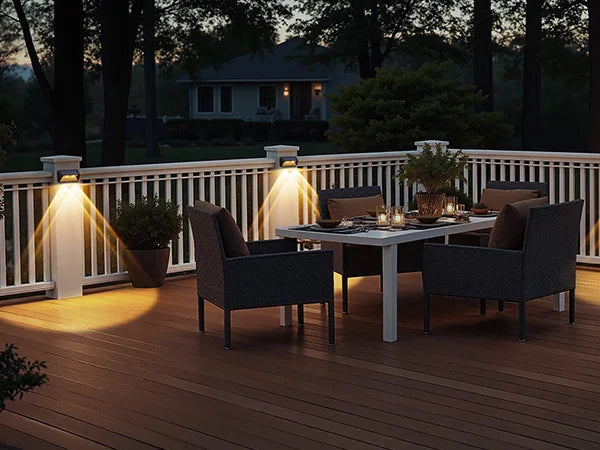 4/8/12-Pack Solar Fence/Step Lights, Cool/Warm White LED,  for Walls/Stairs/Yards/Pools