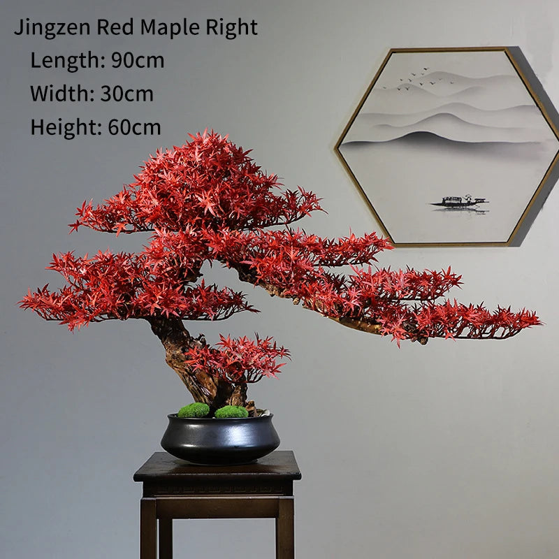Simulation Welcome Pine Landscaping Decorations, Green Plant Bonsai Ornaments, Home, Living Room, Hotel, Porch Decoration