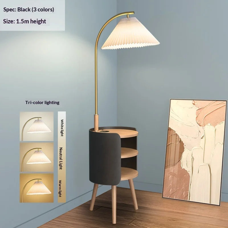 Scandinavian Luxury  with Side Table Round Nightstand for Living Room Sofa Bedside Lighting Room Decoration Light Floor Lamp LED