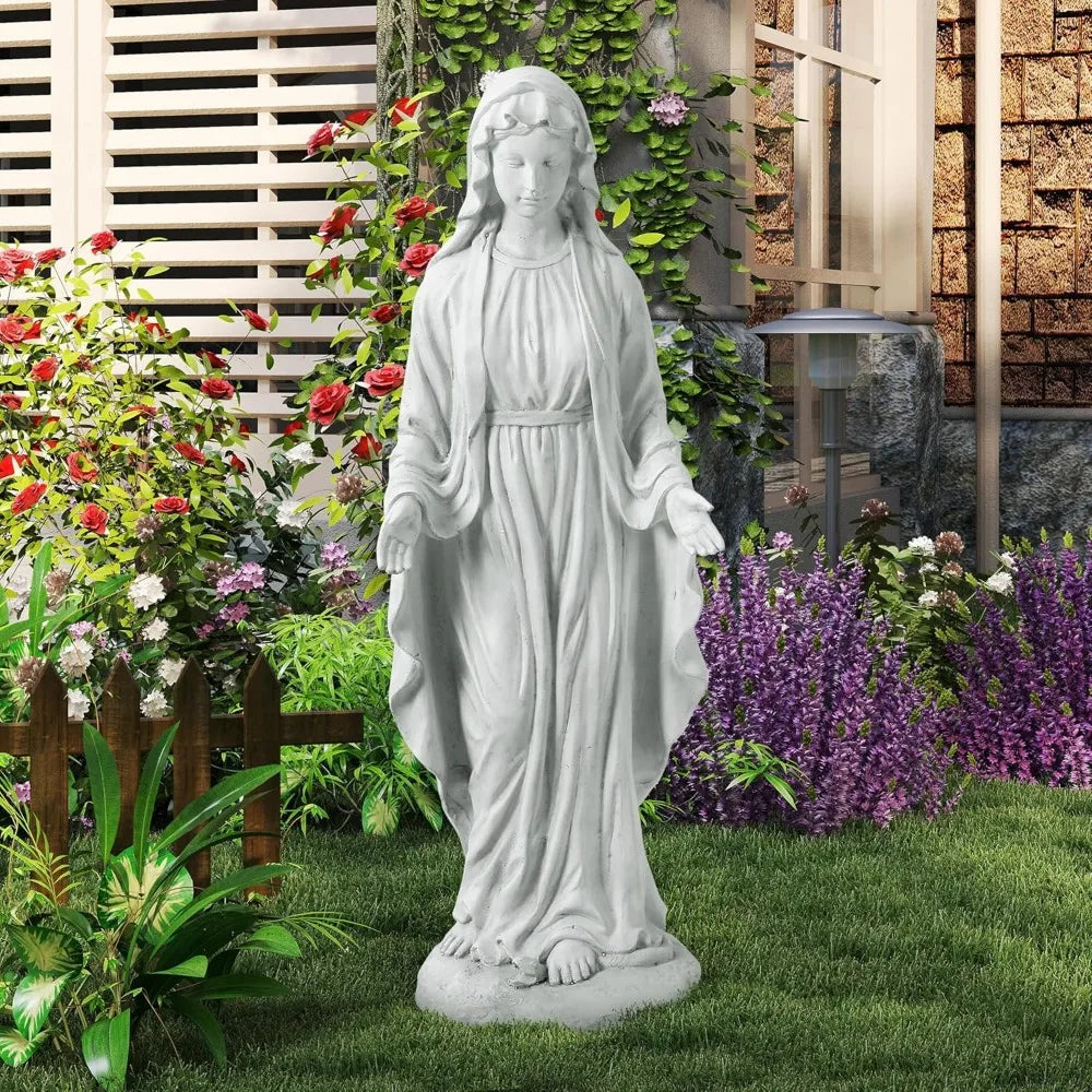 Outdoor Religious Statues: 29.3 Inch Virgin Mary Garden Decor, Catholic Mother Mary Yard Patio Deck Home Blessing