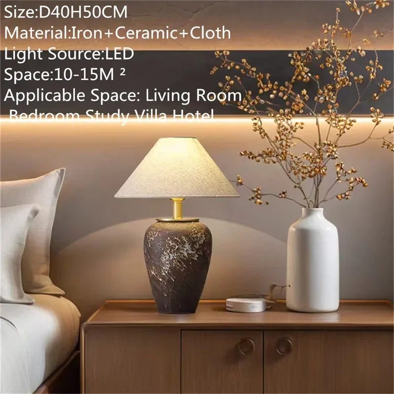 CEDRIC Contemporary Ceramic Table Lamp American Retro Creativity Living Room  Study Villa Hotel Homestay Desk Light