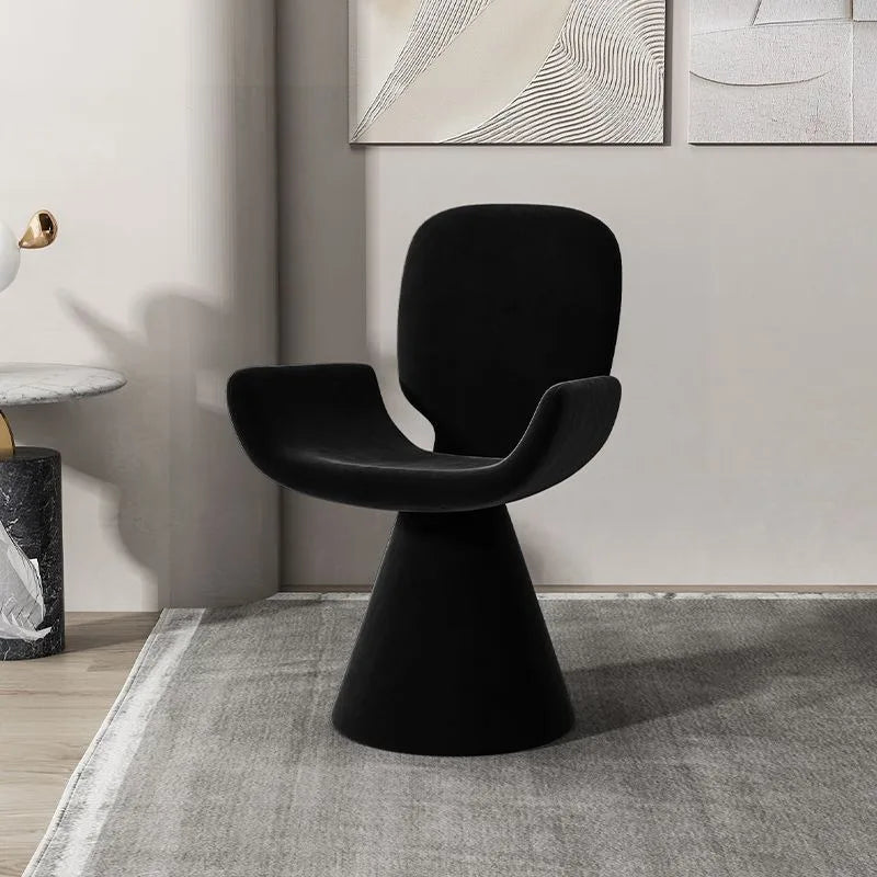 Nordic Solid Wood Swivel Accent Chair – Portable Armchair with Backrest