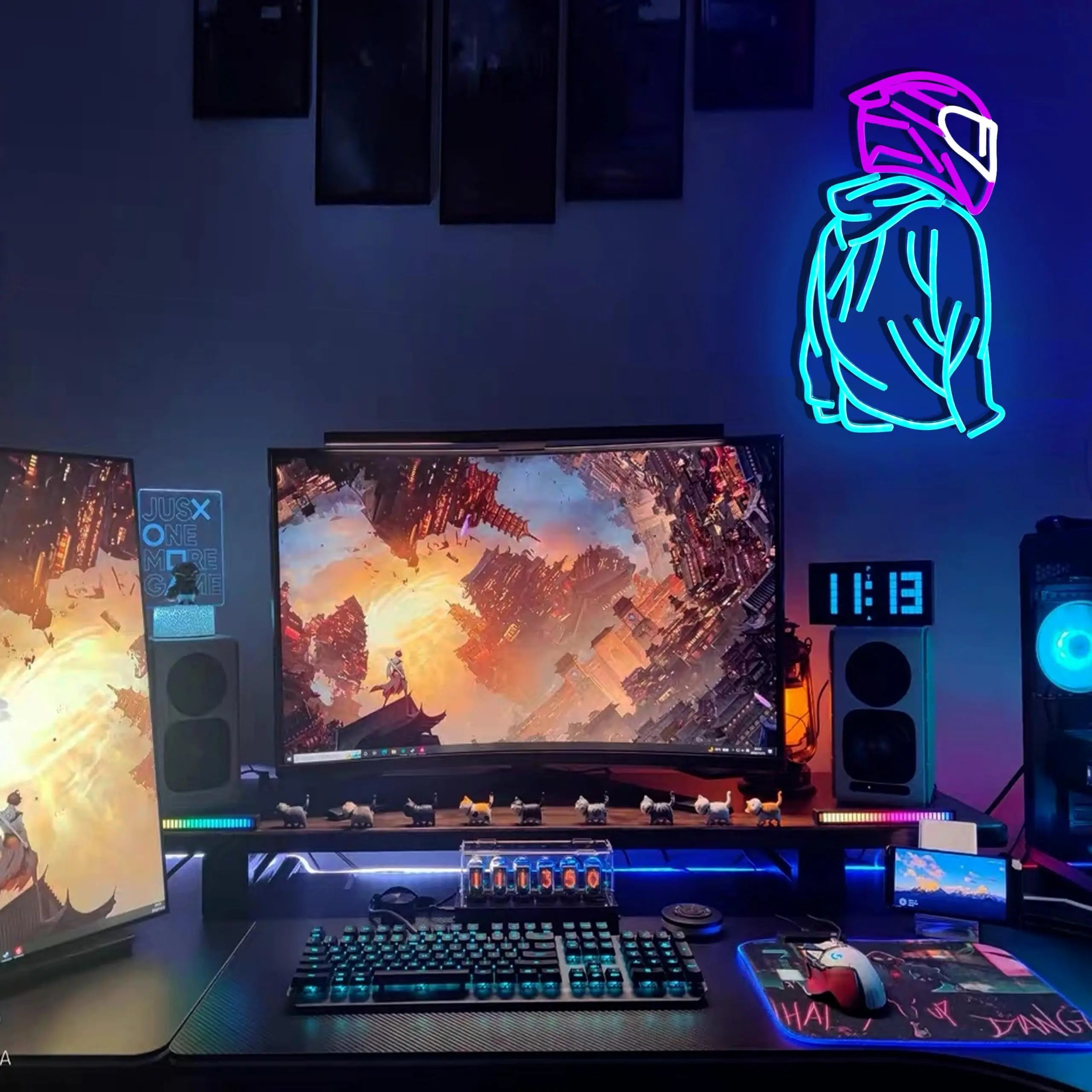 Motorcyclist Neon Sign with Dimmable Motorcycle Helmet LED Light Up for Wall Garage Man Cave Game Room Motorcycle Fan Gift