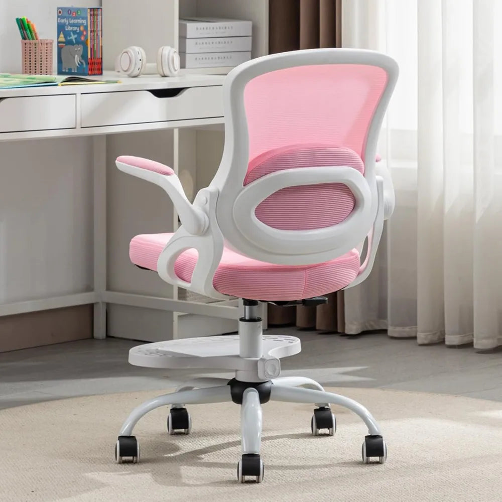 Kids Desk Chair,Ergonomic Study Chair with Adjustable Height,Swivel Mesh Desk Chair with Wheels,Home Office Chair for Children i