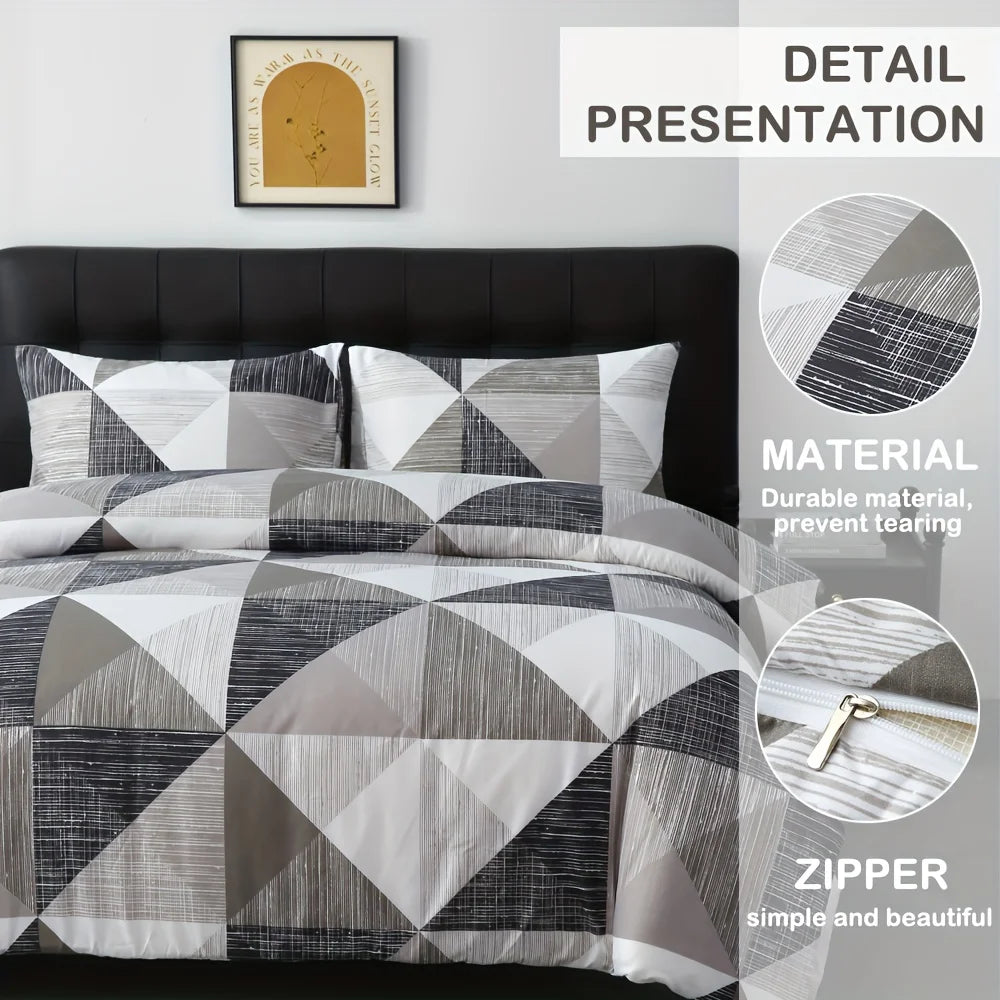 2/3pcs Abstract Printed Polyester Soft and Breathable Duvet Cover Set, 1 Quilt Cover + 1/2 Pillowcases (No Sheet Included)