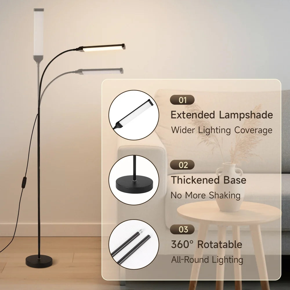 Modern Led Floor Lamp Living Room Dimmable Stand Floor Light Bedroom Led Bedside lamp Reading Lighting For Study Room Decoration