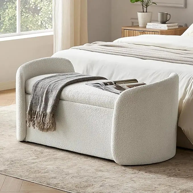 Ottoman Storage Bench – 51″ Curved End-of-Bed & Window Seat