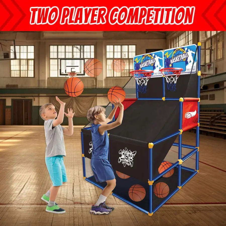 2-in-1 Dual Shot Basketball Game Set – Indoor Carnival Game for Kids