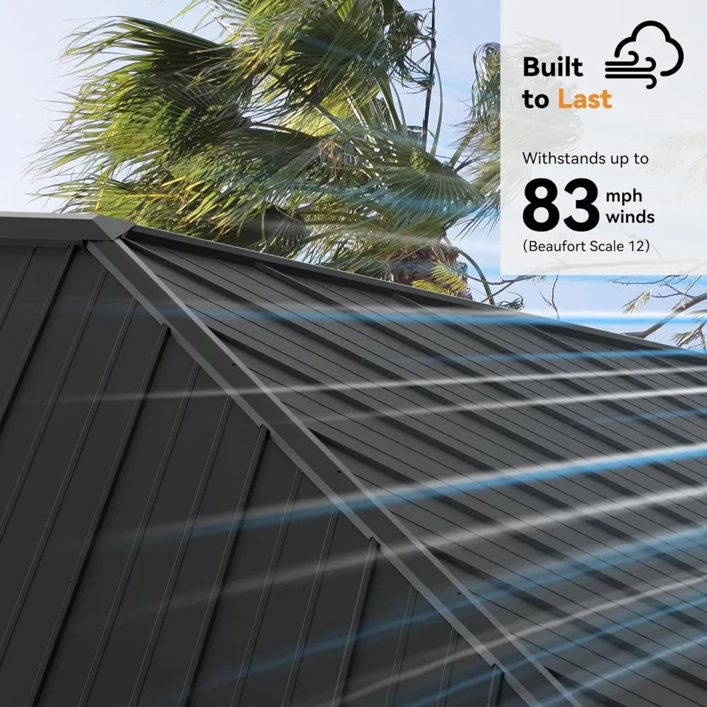 Modern Shade Tranquil Grove Wood Gazebo 10' x 10', Permanent Grill Gazebo with Galvanized Steel Hardtop Roof, Cedar Framed