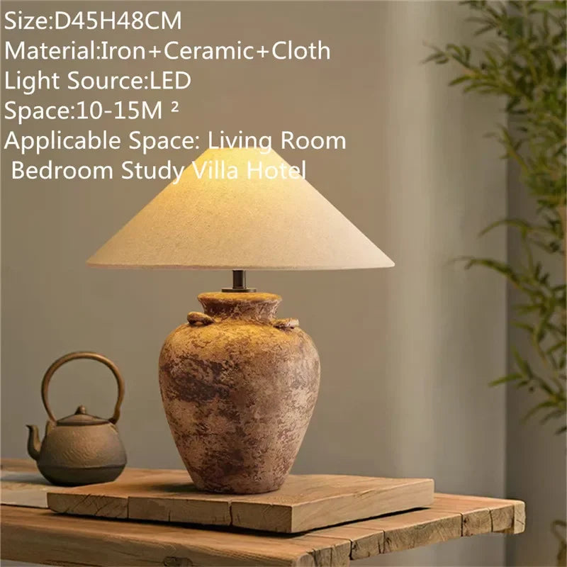 CEDRIC Contemporary Ceramic Table Lamp American Retro Creativity Living Room  Study Villa Hotel Homestay Desk Light