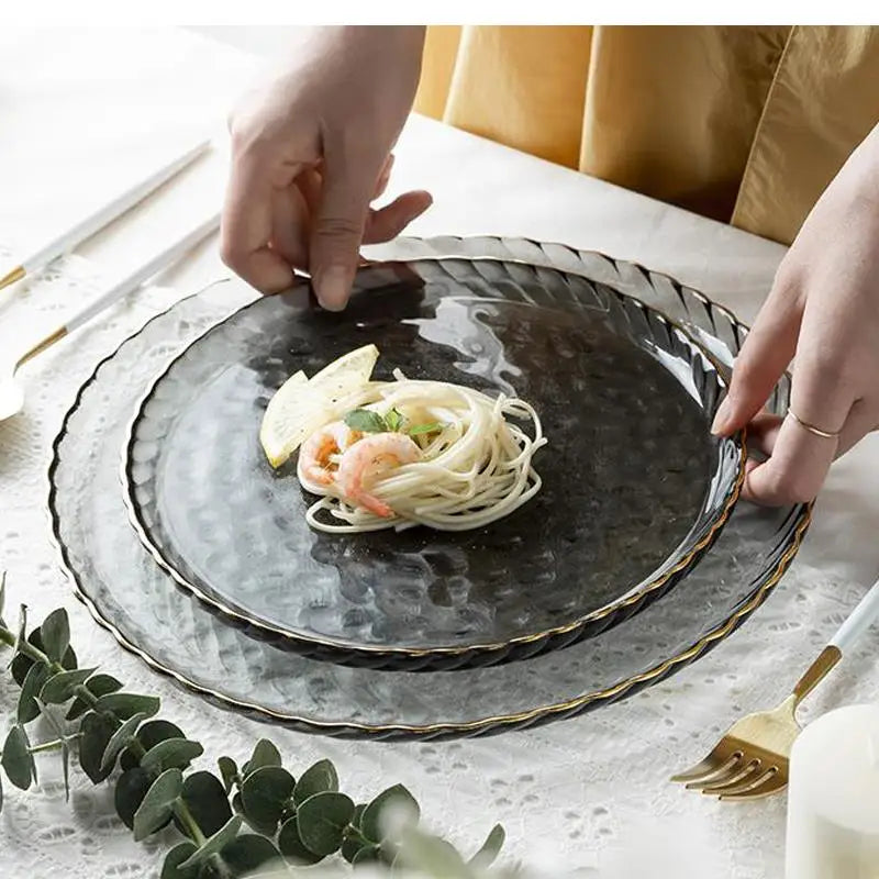 Lead-Free Glass Dessert Plate – Phnom Penh Style Western Tableware