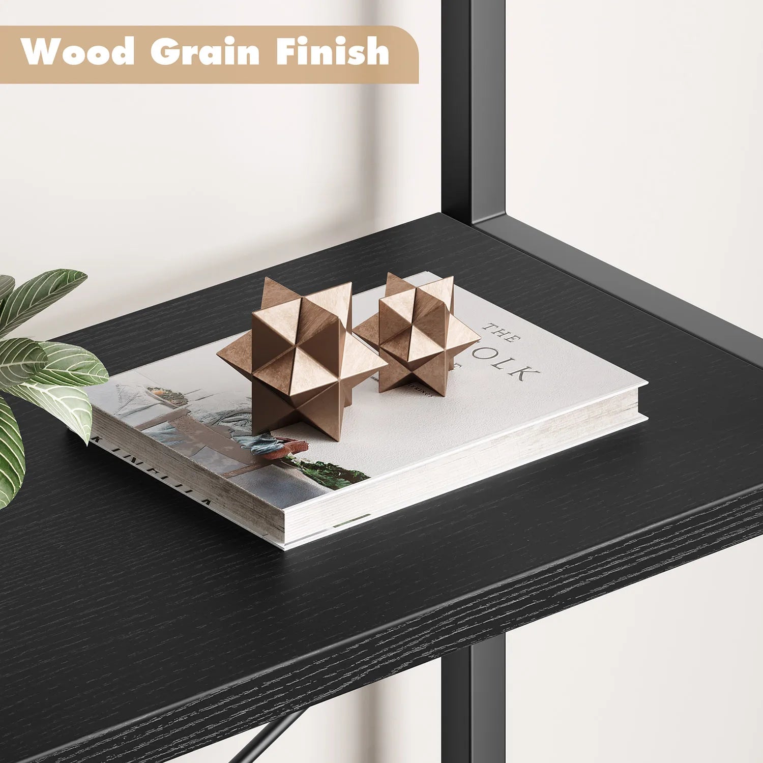 5-Tier Arched Bookshelf – 180 cm Tall Industrial Open Display Rack