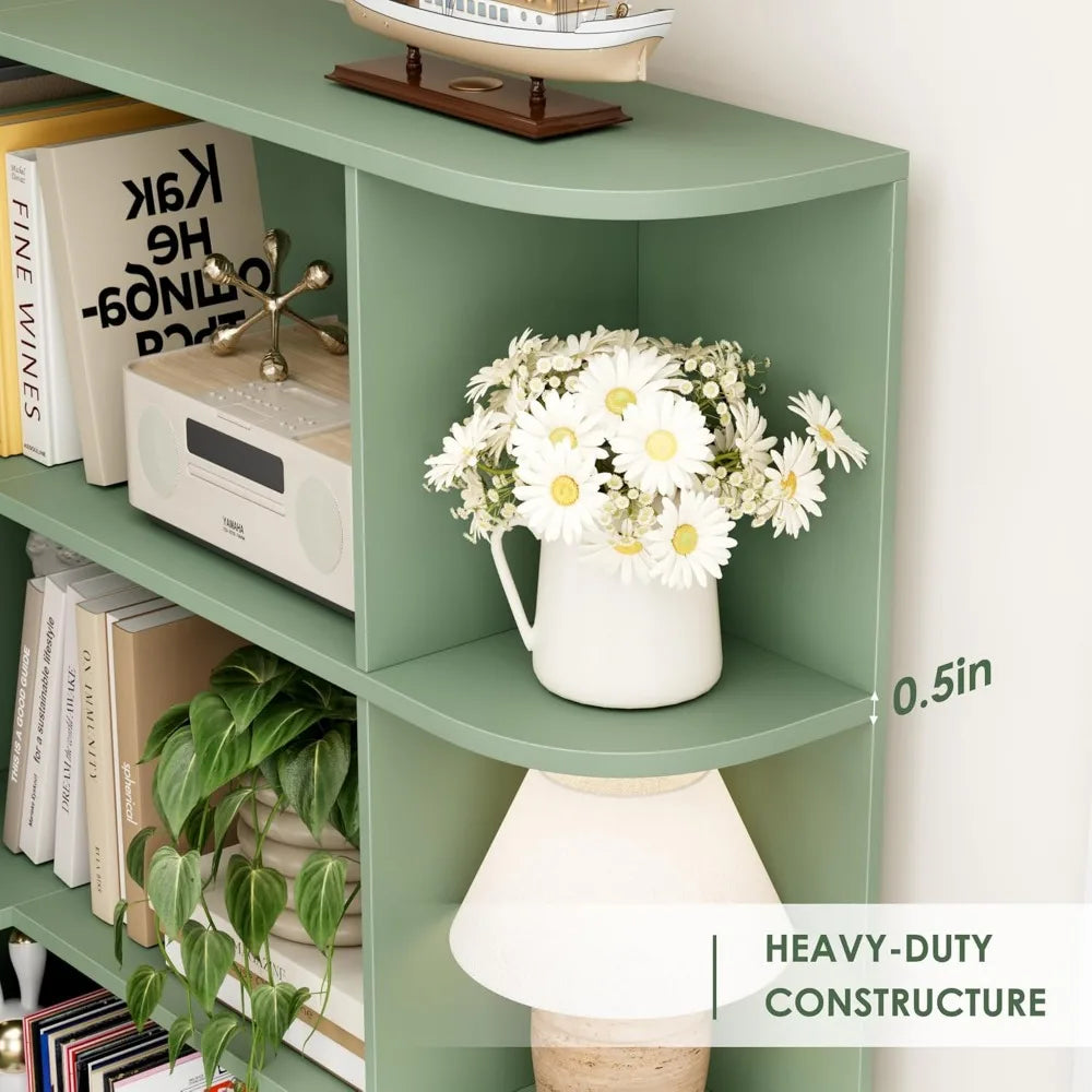 6-Tier Tall Corner Bookshelf – 74″ Wooden Open Storage Bookcase