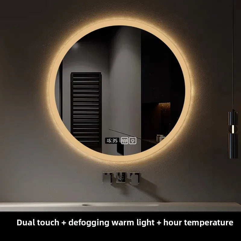 19.5 Inch Smart Round Mirror Bathroom Mirror Anti-fog Makeup Wall Hanging Bathroom Bathroom Led Mirror with Light Vanity Mirror