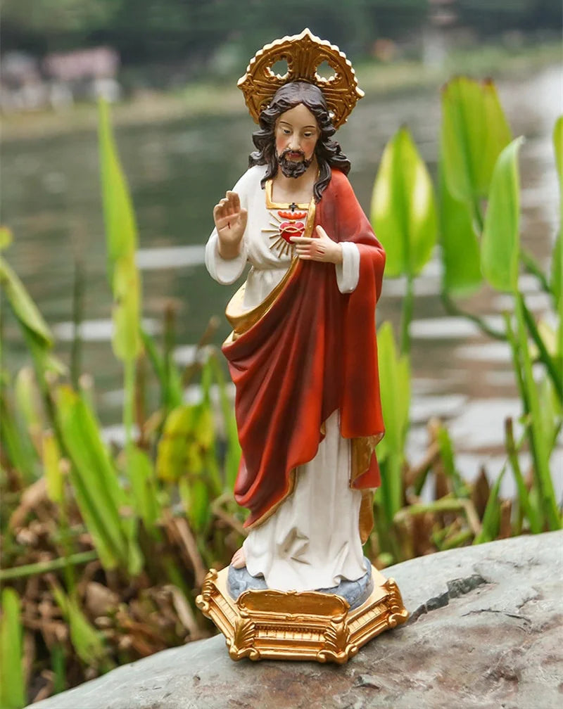 1Pc 20/30cm Religious Jesus Sanctification Figurine Decoration Resin Crafts Church Supplies Religioso Statues Sculptures Home