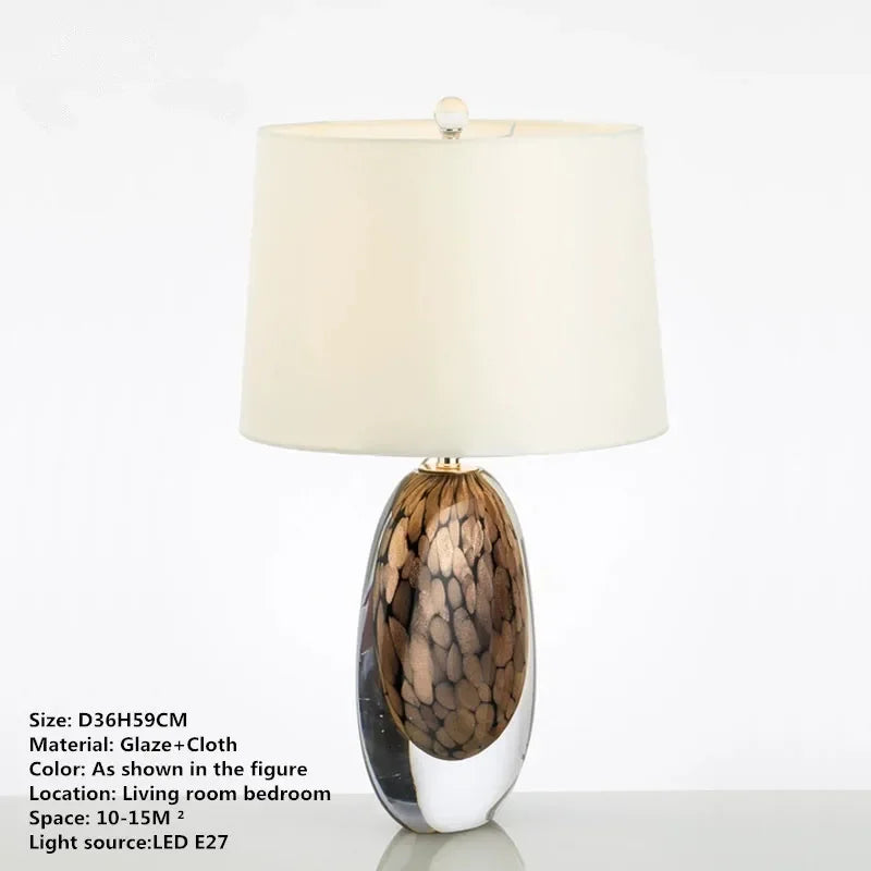 Nordic Glaze Table Lamp Modern Art Iiving Room Bedroom Study Hotel LED Personality Originality Desk Light