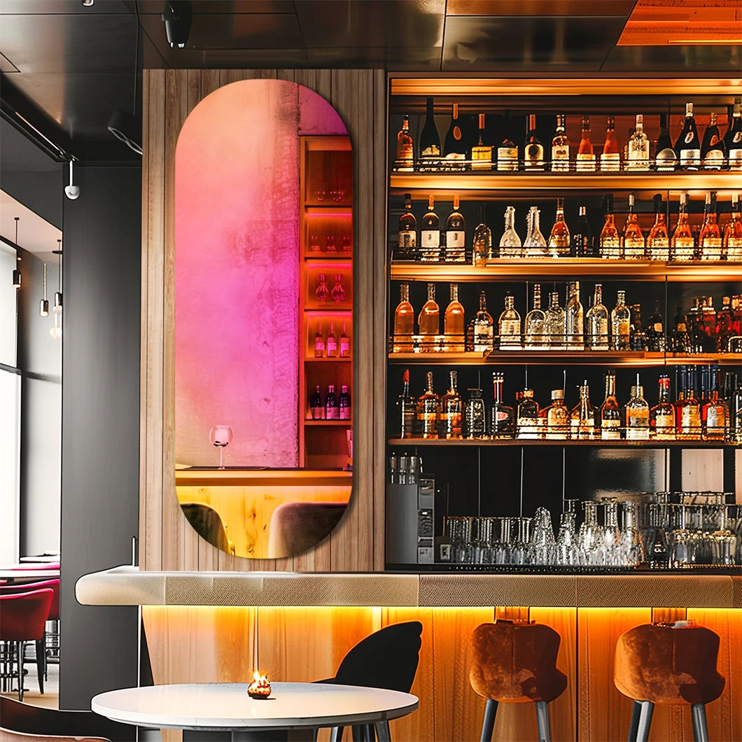 Rainbow Aesthetic Wall Mirror Dazzling Iridescent Accent Mirror Living Room Bedroom Decor