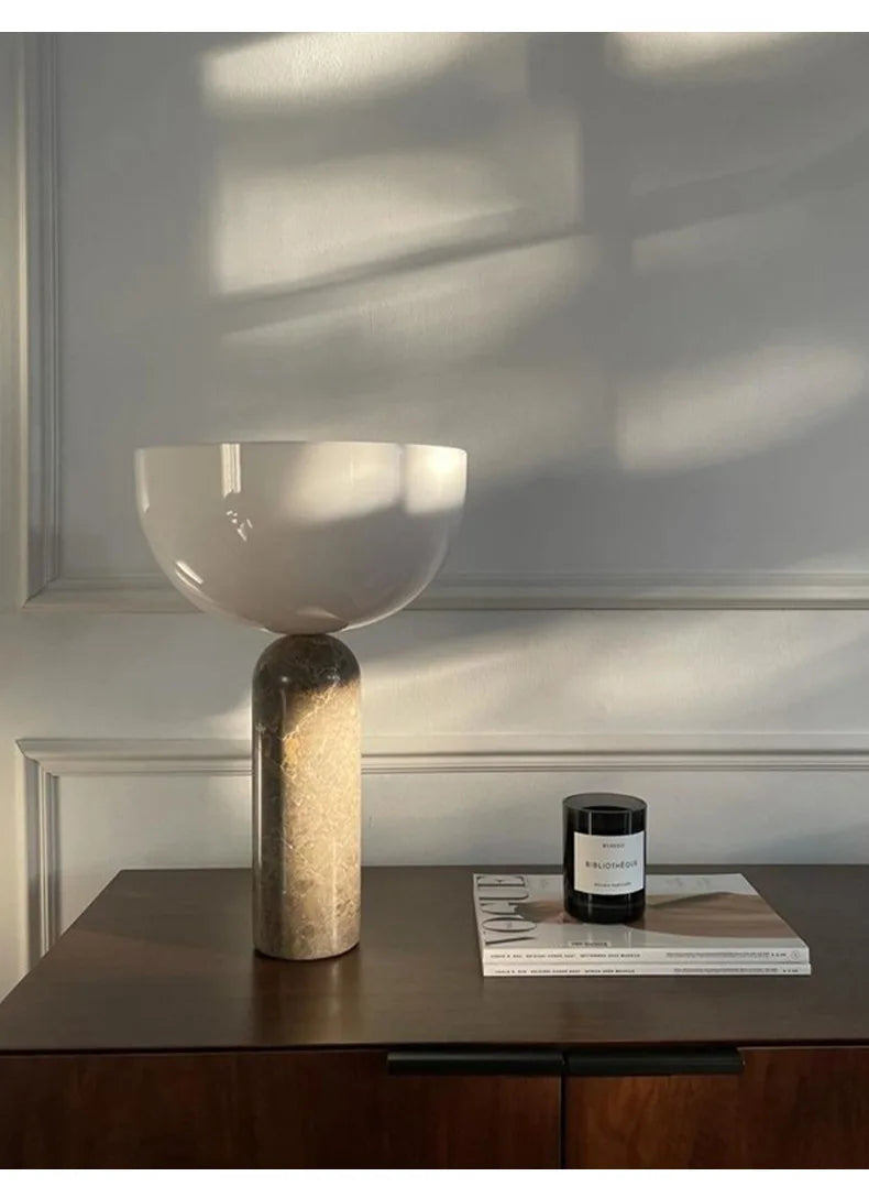 Danish Designer Luxury Marble Floor Lamp Minimalist LED Mushroom Table Light Acrylic Lampshade Decor Bedroom Bedside Study Hotel