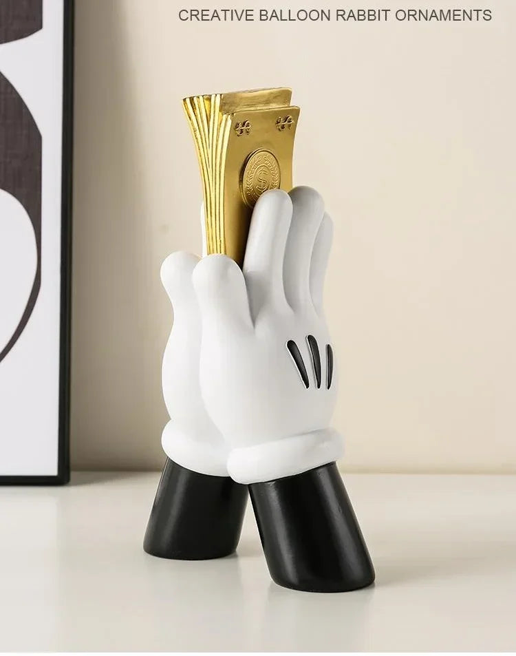 Aesthetic Hand Figurines Worship Money Creative Resin Sculpture Art Hand Statue Luxury Livingroom Decoration Desk Accessories