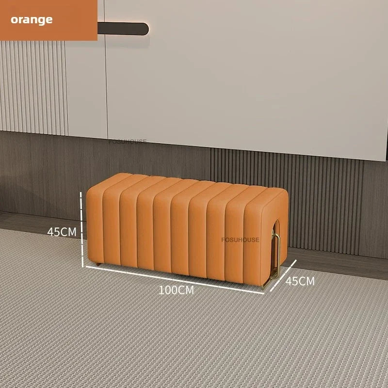 Nordic Luxury Hallway Ottoman Bench – Bedroom End & Shoe Cabinet Bench