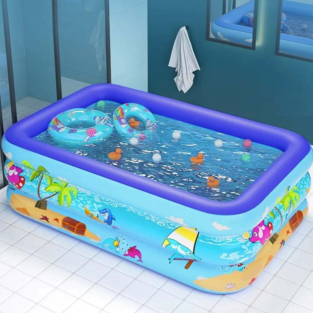 Inflatable PVC Framed Swimming Pool – Cartoon Pattern Toddler Pool