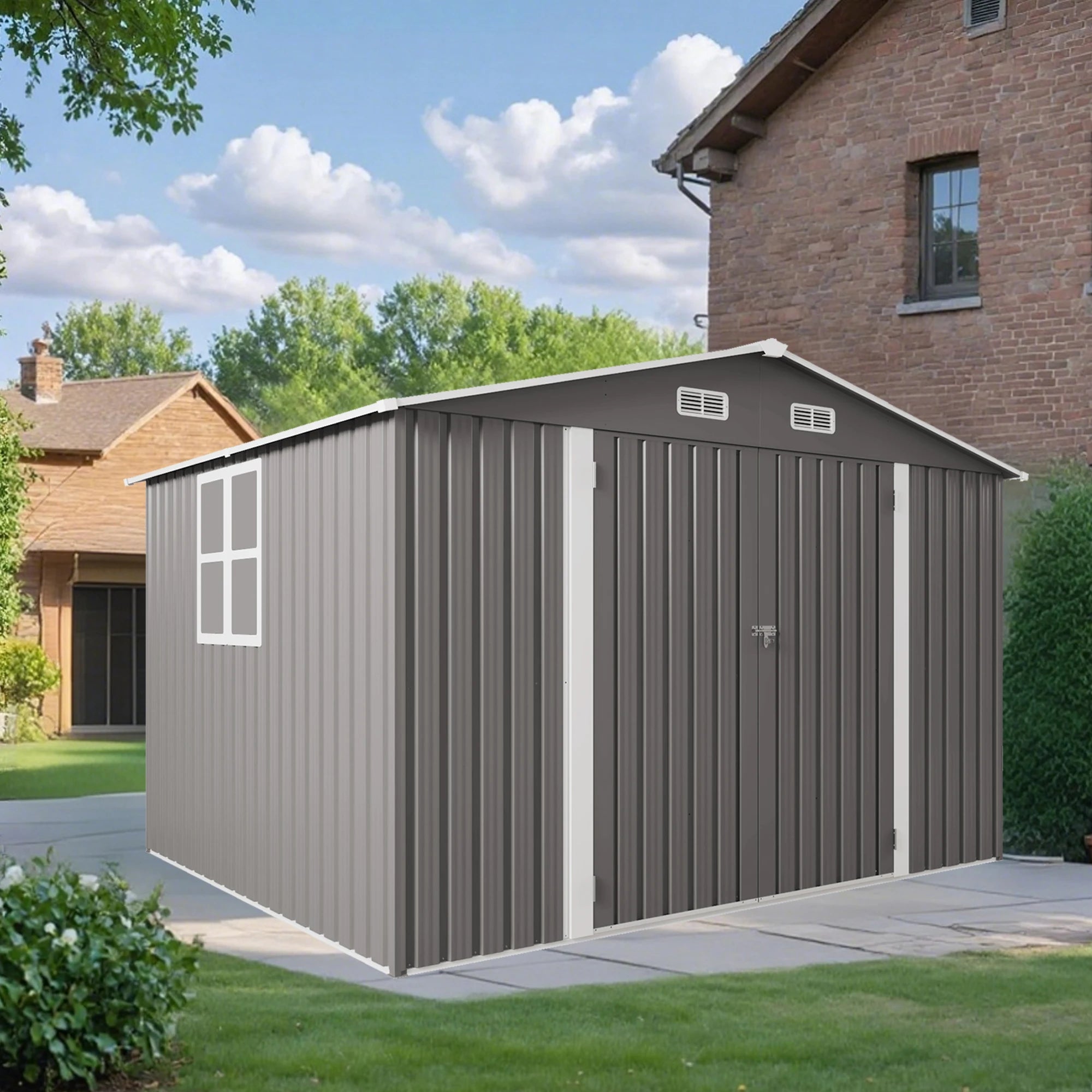 Metal Outdoor Storage Shed – 10 ft × 8 ft Garden Shed