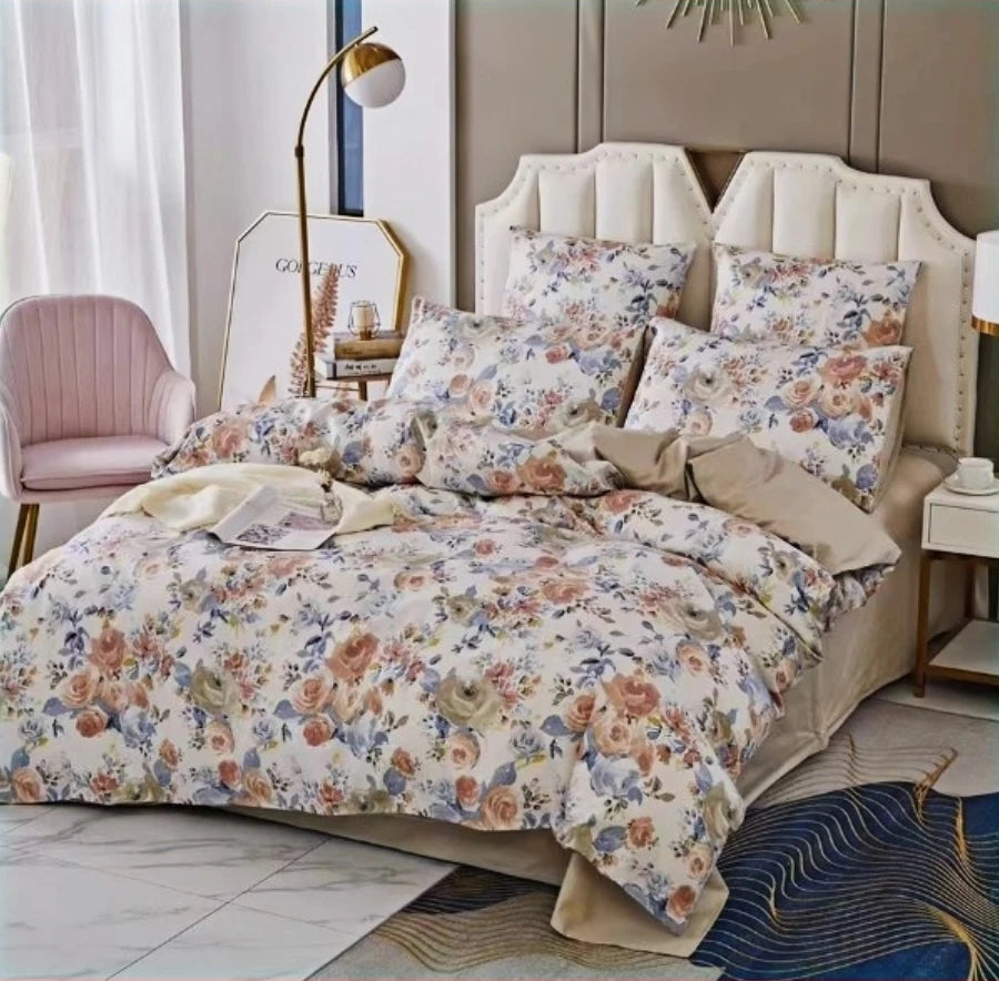 US Size Print Egyptian Cotton Bed Sheets Set, 100% Egyptian Cotton, North American country style,  Customize Size 11  To 20