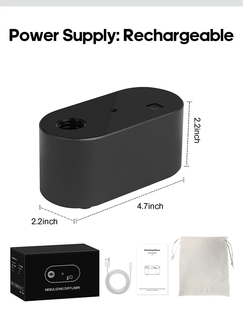 KINSCOTER Premium Portable Waterless Aroma Diffuser Compact Essential Oil Nebulizer Ideal Scent Machine for Gifting