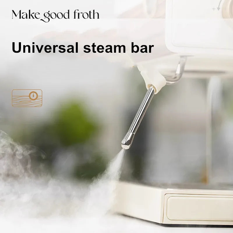 Stainless Steel Italian Semi-Automatic Espresso Machine with Steam Milk Frother