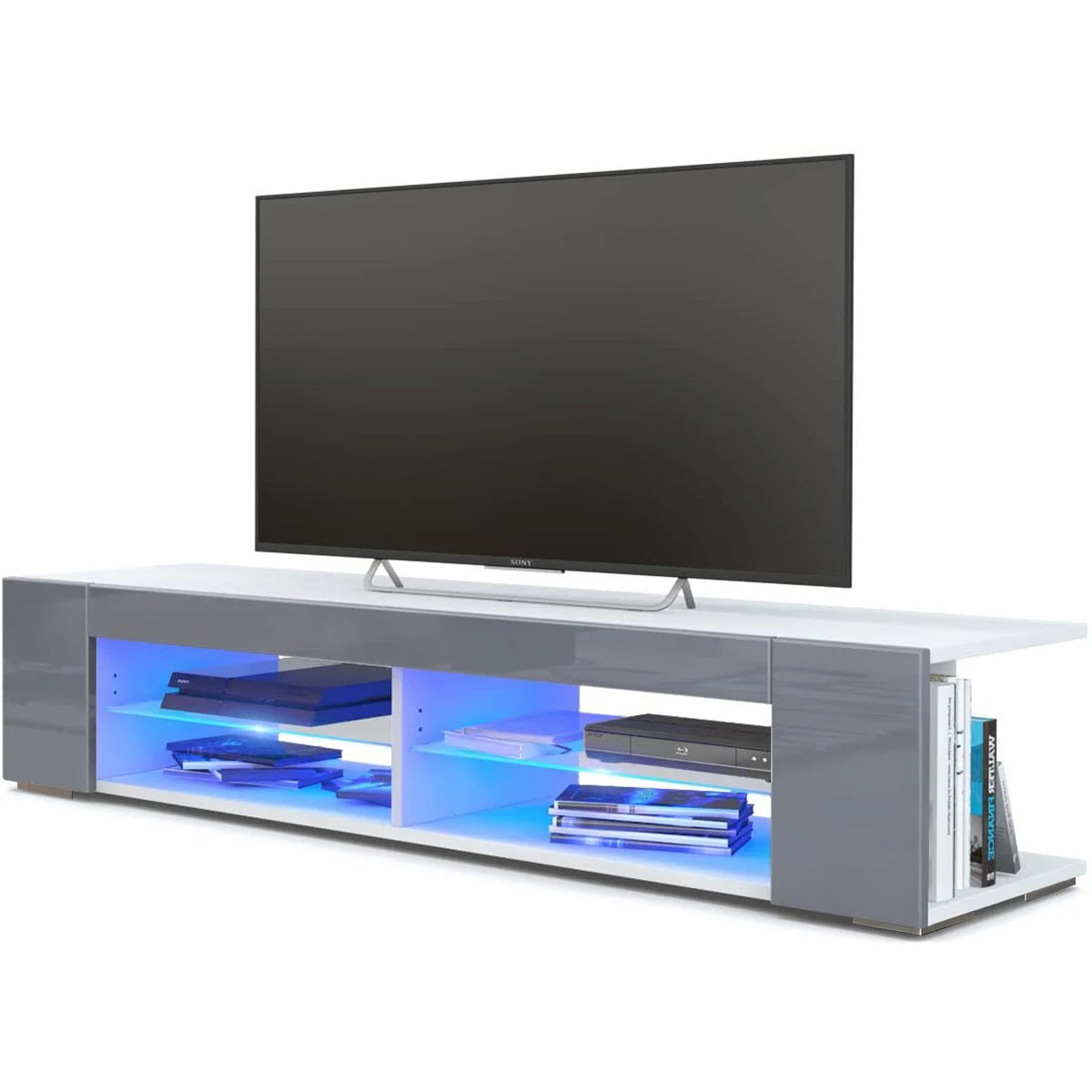 57 Inch Luxury High Capacity TV Cabinet Modern LED TV Stand Living Room Furniture High Gloss TV Unit Console Home Furnishings