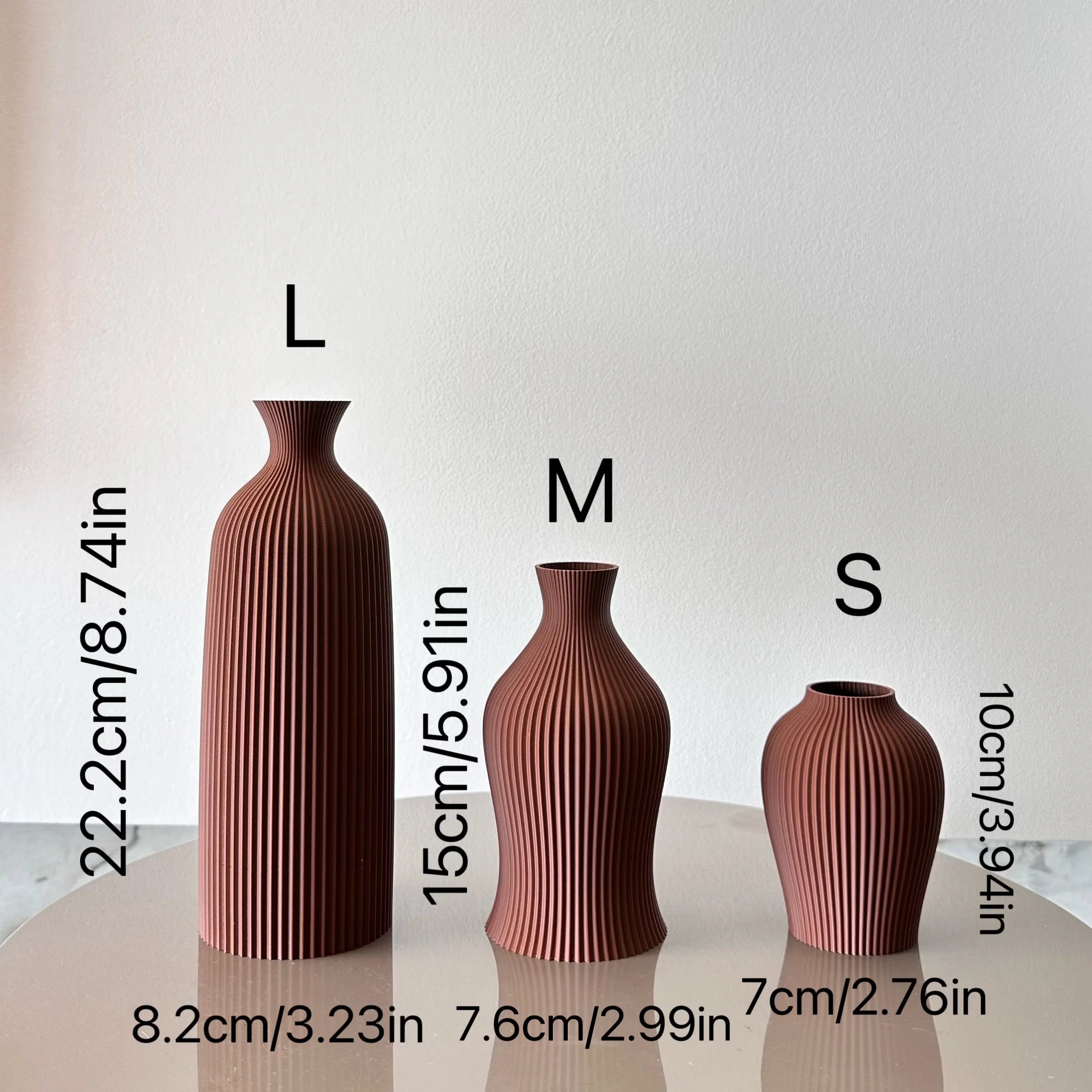 3-Piece Set of Artistic Decorative Vases, Elegant Vase Decoration, Dry Vase Ornaments for Home Decoration Ornaments, Office Vase Ornaments, Holiday Gifts