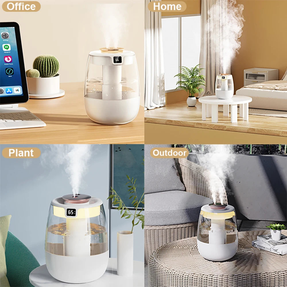 Air Humidifier 1.3L Large Capacity Humidifier USB Double Spray Port Aroma Humidifier Home Essential Oil Diffuser with NightLight