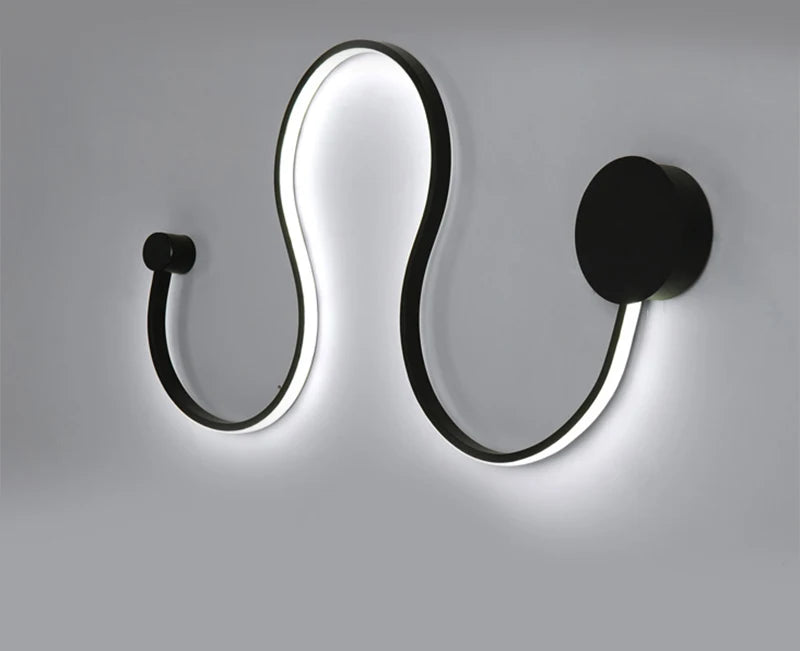 Black Modern Led Wall Sconce Lamp For Bedroom Living Room Hallway Stairs Home Minimalist Long Led Wall Light With Remote Control