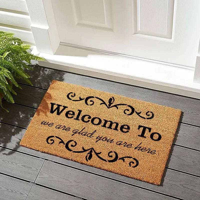 VIKAMA Anti-Moisture Coconut Palm Floor Mat, Anti-Slip Entrance Welcome Mat, Kitchen Balcony Carpet, Home Decoration