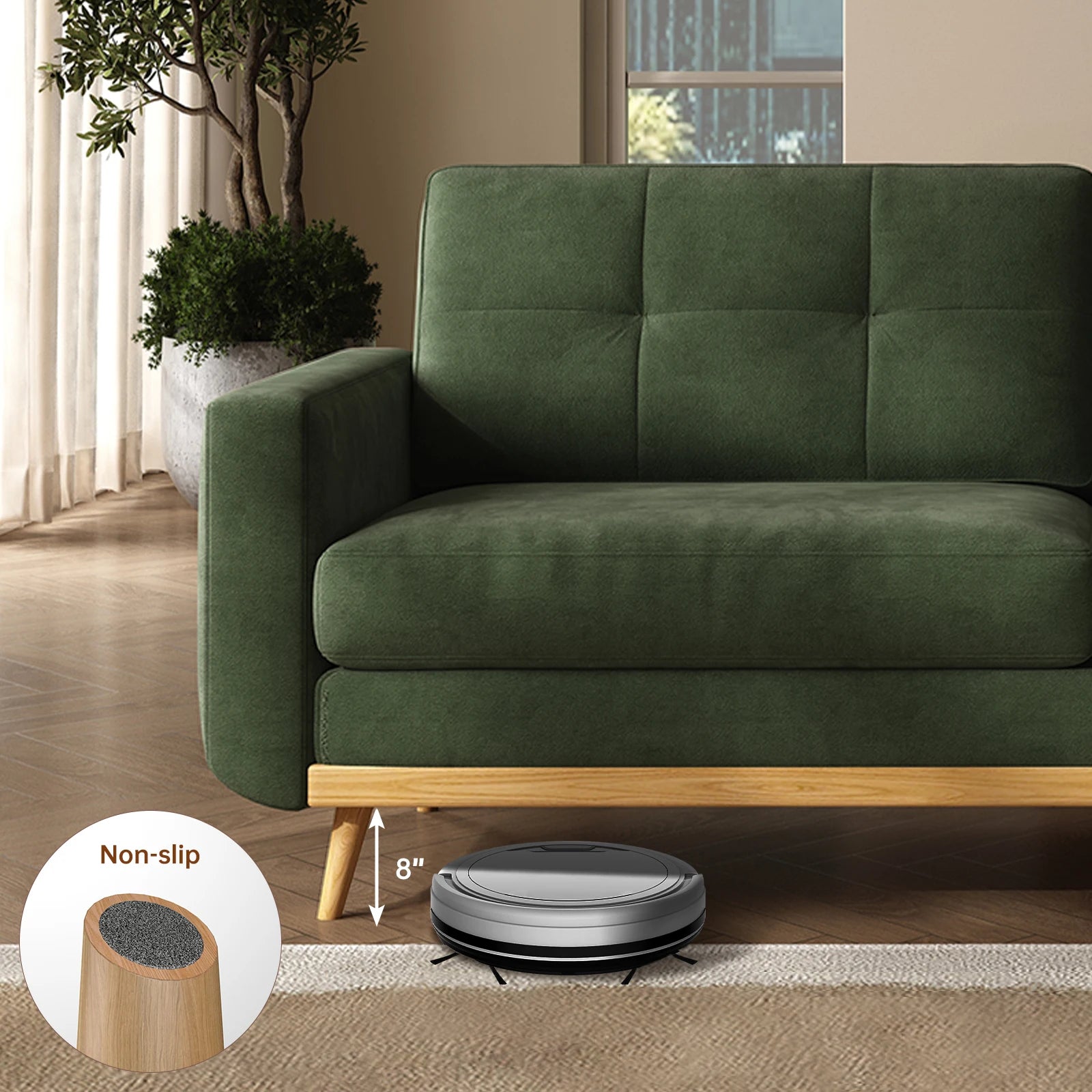 67.7-inch Mid-Century Modern Loveseat Sofa with Wooden Legs  for Living Room, Bedroom, or Office