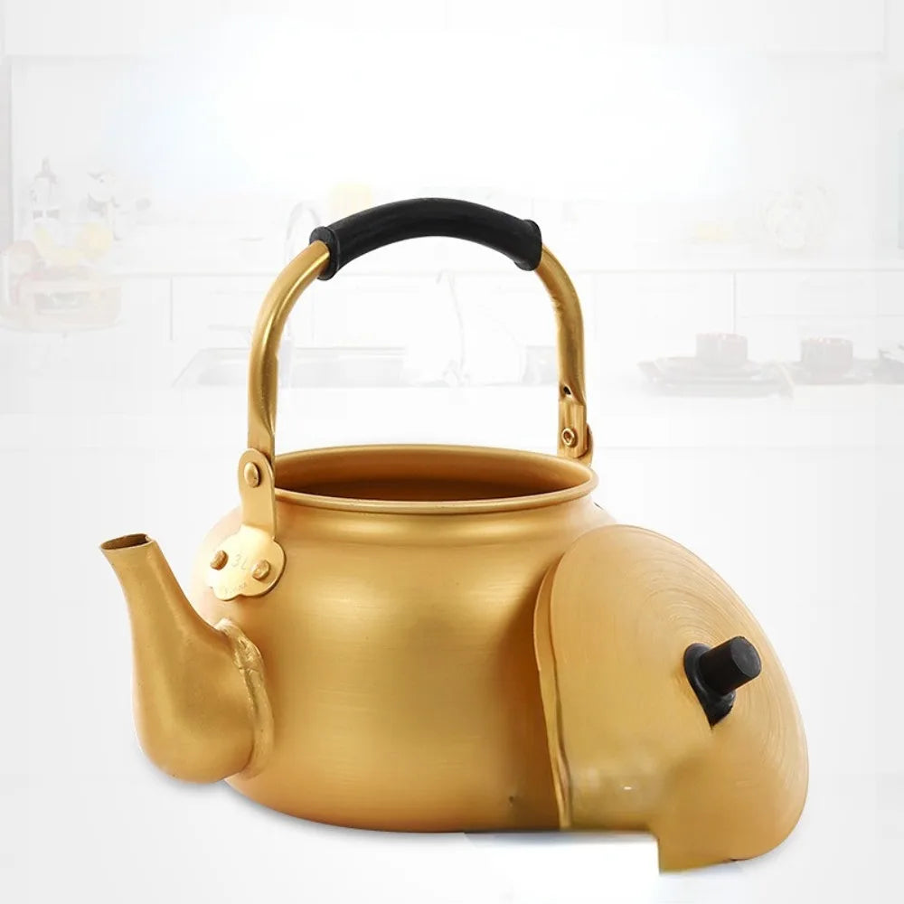 Portable Aluminum Outdoor Kettle – 0.75–4L (Gold Finish)