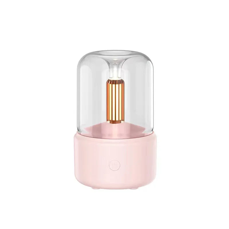 120ml Aromatherapy Humidifier Ultrasonic Humidifier with Creative Candlelight Design USB Air Humidifier for Sleep Aid Home Decor