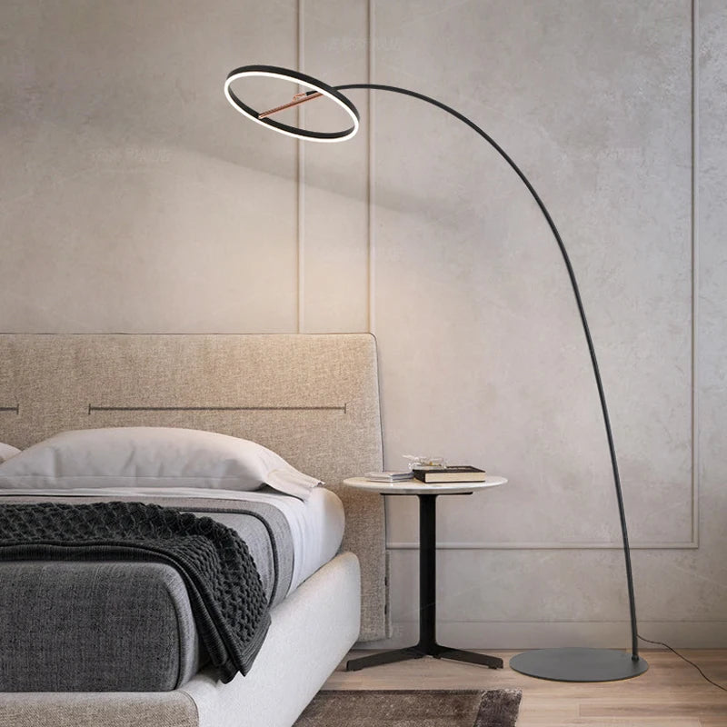 SAMAN Nordic Fishing Floor Lamp ModernFamily Living Room Beside The Sofa Creative LED Minimalism Standing Light